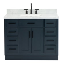 Hepburn 43" Free Standing Single Basin Vanity Set with Cabinet and Marble Vanity Top