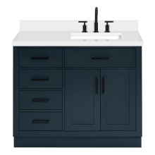 Hepburn 43" Free Standing Single Basin Vanity Set with Cabinet, Quartz Vanity Top, and Rectangular Sink