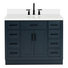 Hepburn 43" Free Standing Single Basin Vanity Set with Cabinet, Quartz Vanity Top, and Oval Sink