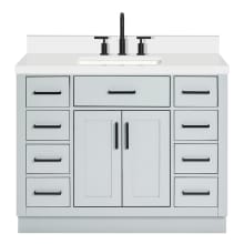 Hepburn 43" Free Standing Single Basin Vanity Set with Cabinet, Quartz Vanity Top, and Rectangular Sink