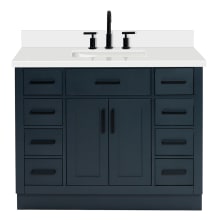 Hepburn 43" Free Standing Single Basin Vanity Set with Cabinet, Quartz Vanity Top, and Rectangular Sink