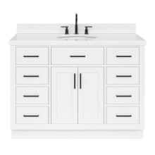 Hepburn 48" Free Standing Single Basin Vanity Set with Cabinet, Quartz Vanity Top, and Oval Bathroom Sink