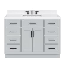 Hepburn 48" Free Standing Single Basin Vanity Set with Cabinet, Quartz Vanity Top, and Rectangular Bathroom Sink