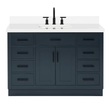 Hepburn 49" Free Standing Single Basin Vanity Set with Cabinet, Quartz Vanity Top, and Rectangular Sink