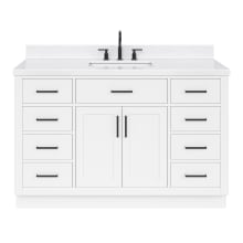 Hepburn 54" Free Standing Single Basin Vanity Set with Cabinet, Quartz Vanity Top, and Rectangular Bathroom Sink