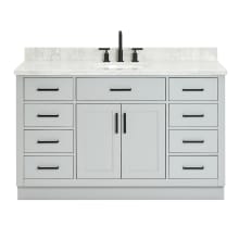 Hepburn 55" Free Standing Single Basin Vanity Set with Cabinet and Marble Vanity Top