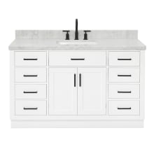 Hepburn 55" Free Standing Single Basin Vanity Set with Cabinet, Marble Vanity Top, and Rectangular Sink