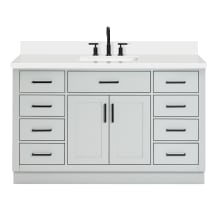 Hepburn 55" Free Standing Single Basin Vanity Set with Cabinet, Quartz Vanity Top, and Rectangular Sink