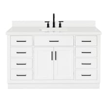 Hepburn 55" Free Standing Single Basin Vanity Set with Cabinet, Quartz Vanity Top, and Rectangular Sink