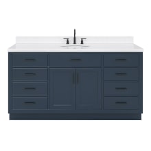 Hepburn 66" Free Standing Single Basin Vanity Set with Cabinet, Quartz Vanity Top, and Oval Bathroom Sink