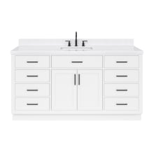 Hepburn 66" Free Standing Single Basin Vanity Set with Cabinet, Quartz Vanity Top, and Rectangular Bathroom Sink