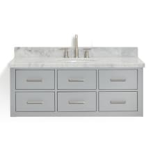 Hutton 49" Wall Mounted Single Basin Vanity Set with Cabinet and Marble Vanity Top