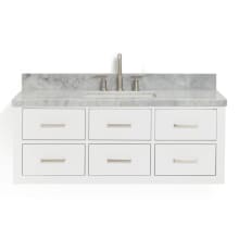 Hutton 49" Wall Mounted Single Basin Vanity Set with Cabinet and Marble Vanity Top