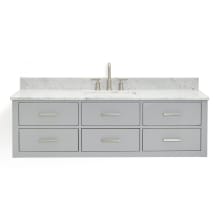 Hutton 61" Wall Mounted Single Basin Vanity Set with Cabinet and Marble Vanity Top
