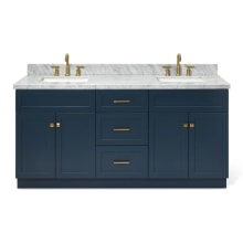 Hamlet 73" Free Standing Double Basin Vanity Set with Cabinet and Marble Vanity Top