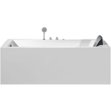 Platinum 70-9/10" Two Wall Acrylic Whirlpool Tub with Left Drain, Drain Assembly, and Overflow - Includes Hand Shower