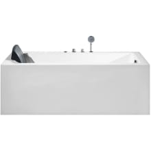 Platinum 70-9/10" Two Wall Acrylic Whirlpool Tub with Right Drain, Drain Assembly, and Overflow - Includes Hand Shower