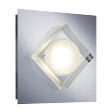 Brooklyn Single Light 7" Tall Integrated LED Wall Sconce with Satin Glass Square Shade