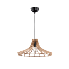 Wood Single Light 17" Wide Pendant