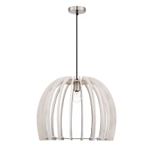 Wood Single Light 20" Wide Pendant