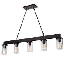 Menlo Park 5 Light 42" Wide Pillar Candle Linear Outdoor Chandelier