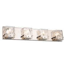 Wiltshire 4 Light 30" Wide Vanity Light with Water Glass Shades - ADA Compliant