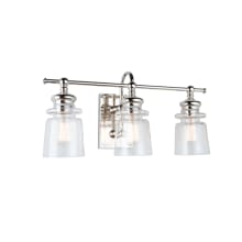 Castara 3 Light 22" Wide Vanity Light with Clear Glass Shades