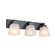 Eastwood 3 Light 24" Wide Vanity Light with Clear Glass and Frosted Glass Shades