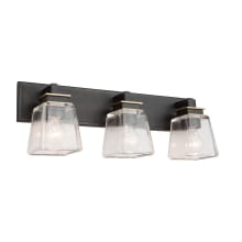 Eastwood 3 Light 24" Wide Vanity Light with Clear Glass and Frosted Glass Shades