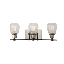 Nelson 3 Light 22" Wide Vanity Light with Reflective Glass Shades