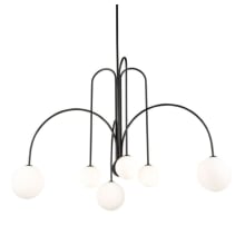 Comet 6 Light 32" Wide LED Abstract, Shaded Chandelier