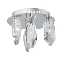 Doccia 4 Light 12" Wide 3000K LED Flush Mount Crystal Accented Ceiling Fixture