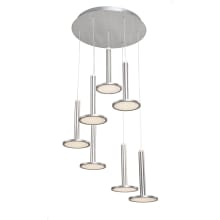 Aurora 7 Light 18" Wide LED Abstract Multi Light Pendant