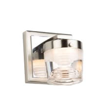 Newbury 5" Tall LED Wall Sconce with Clear Glass and Frosted Glass Shades