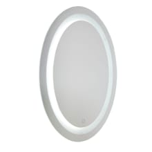 Reflections 31-1/2 Inch x 24 Inch Oval Flat Wall Mounted Vanity Mirror with LED Backlight