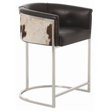 Calvin 33 Inch Tall Iron Framed Leather Counter Stool