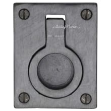 Solid Bronze 2-1/2" Rustic Industrial Surface Mount Flush Ring Pull with Plate