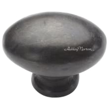 Solid Bronze 1-1/2 Inch Rustic Oval Egg Cabinet Knob / Drawer Knob