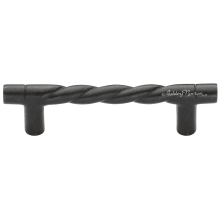 Rope Twist 7 Inch Center to Center Bar Cabinet Pull - Solid Bronze