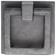 Solid Bronze 1.75" Rustic Contemporary Square Cabinet Drop Pull with Backplate
