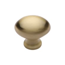 Solid Brass 1-1/4" Classic Egg Oval Cabinet Knob / Drawer Knob