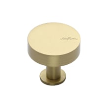 Disc 1-1/4 Inch Flat Round Modern Cabinet Knob - Solid Brass