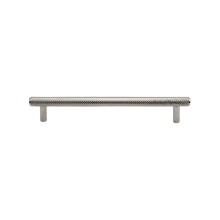 Basel Modern Industrial 4" Center to Center Knurled Bar Cabinet Handle - Bar Cabinet Pull - Solid Brass