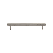Basel Modern Industrial 6" Center to Center Knurled Bar Cabinet Handle - Bar Cabinet Pull - Solid Brass