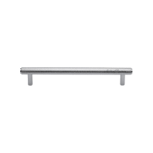 Basel Modern Industrial 6" Center to Center Knurled Bar Cabinet Handle - Bar Cabinet Pull - Solid Brass
