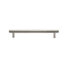 Basel Modern Industrial 6" Center to Center Knurled Bar Cabinet Handle - Bar Cabinet Pull - Solid Brass