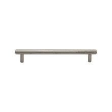 Basel Modern Industrial 8" Center to Center Knurled Bar Cabinet Handle - Bar Cabinet Pull - Solid Brass