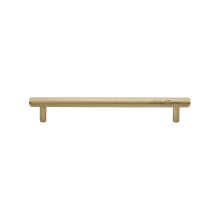 Basel Modern Industrial 10" Center to Center Knurled Bar Cabinet Handle - Bar Cabinet Pull - Solid Brass