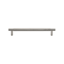 Solid Brass 4 Inch Center to Center Split Finish Diamond Knurled Bar Cabinet Pull