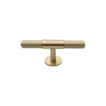 Basel Modern Industrial 3-9/16" Knurled T Bar Cabinet Knob - Solid Brass